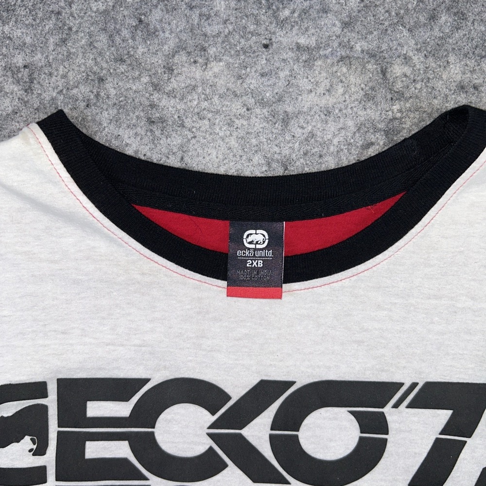 Vintage Ecko Unltd 72 T-Shirt Men's 2XL Red & Black Short Sleeve Rhino Y2K - Picture 6 of 9
